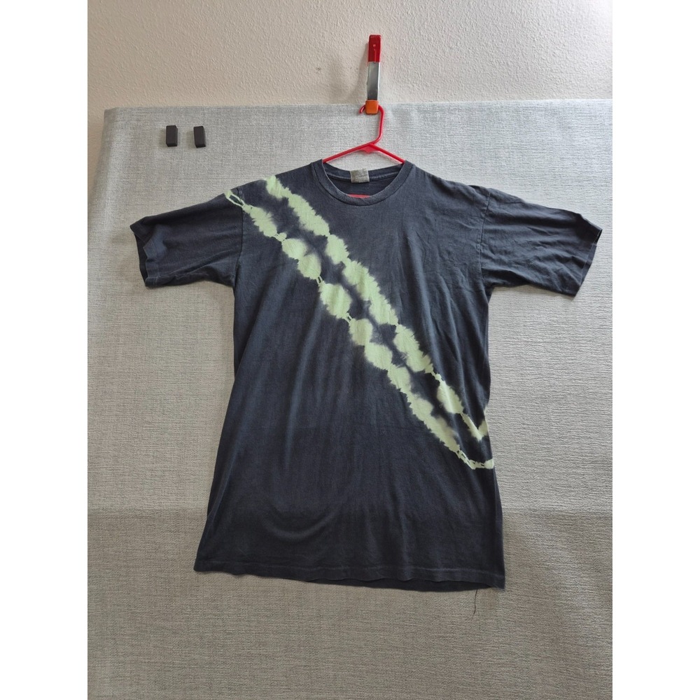 Vintage America's Finest T-Shirt XL Black Bleach Tie Dye 100% Cotton Crew Neck